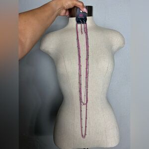 Paparazzi Pink Layered Necklace and Earrings Set